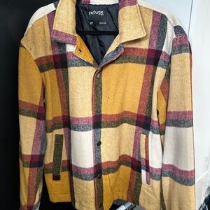 Refuge Yellow and Cream Lightweight Shirt Jacket